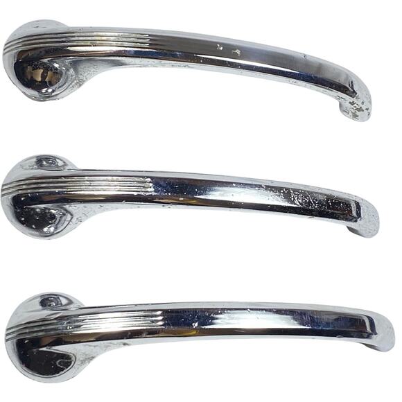 '40 - '59 Vintage Interior Door Handle Pull Chevrolet GM Chrome Lot of 3 Set - Picture 1 of 8